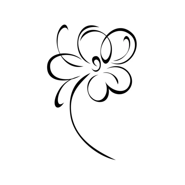 Eine Stilisierte Blüte Auf Einem Kurzen Stiel Ohne Blätter Grafisches — Stockvektor