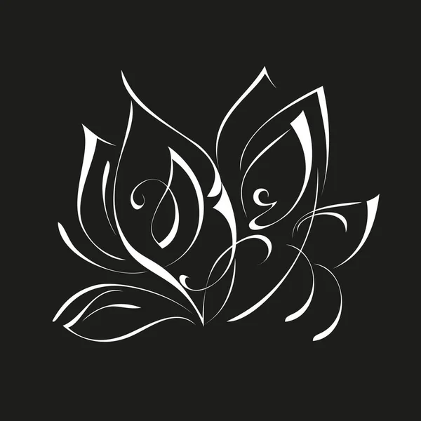 Fleur Abstraite Décorative Sans Tige Décor Graphique — Image vectorielle