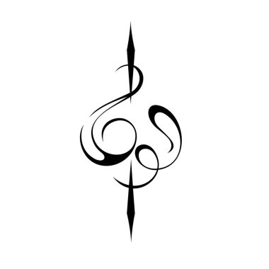 Girdaplı dekoratif soyut element. Grafik dekor, logo