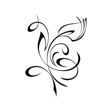 Tek bir yaprak ve bukleli soyut dekoratif element. grafik dekor