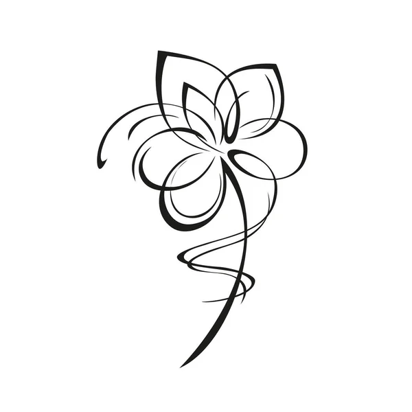 Ένα Στυλιζαρισμένο Ανθισμένο Λουλούδι Ένα Κοντό Μίσχο Χωρίς Φύλλα Γραφική Διάνυσμα Αρχείου