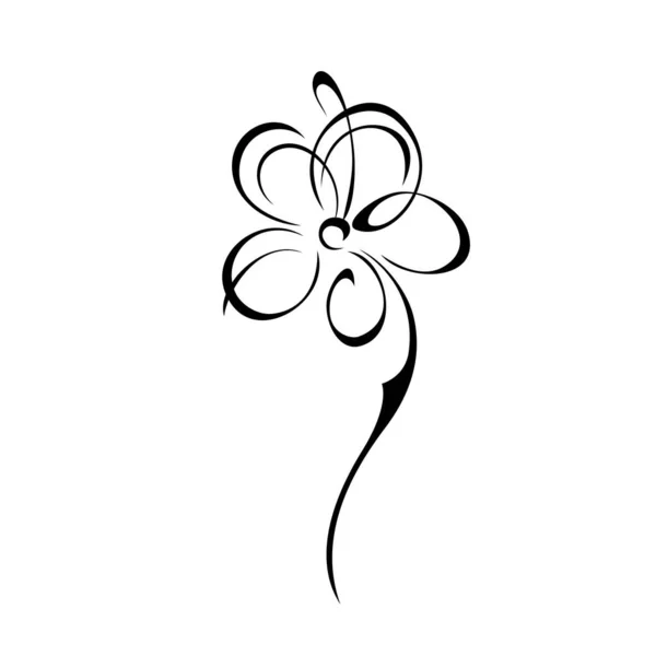 葉のない短い茎に花を咲かせます グラフィック装飾 — ストックベクタ