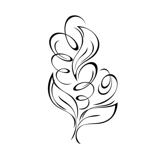 Decorative Element Stylized Leaves Curls Graphic Decor — Stock Vector