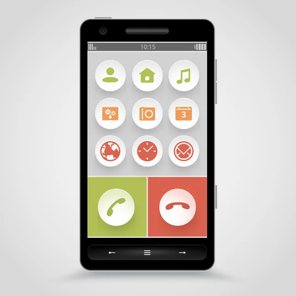 düz simgeleri ile akıllı telefon