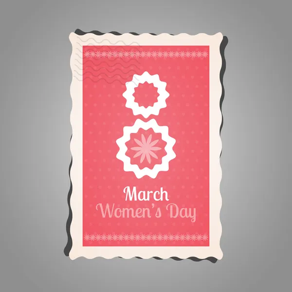 Briefmarke 8. März Internationaler Frauentag Stockillustration