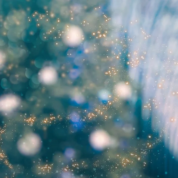 Weihnachtsbaum Verschwommen Vintage Hintergrund Verschwommenes Licht Feier Auf Weihnachtsbaum — Stockfoto