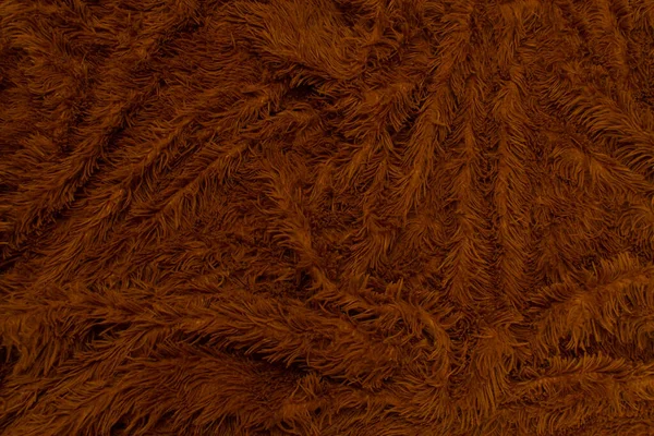 详细的背景 明亮的图案 毛茸茸的长纤维 聚酯合成或天然绒毛格子布 舒适的家用纺织品 选择性焦点调色板纹理 — 图库照片