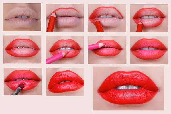 Красиві червоні губи — стокове фото