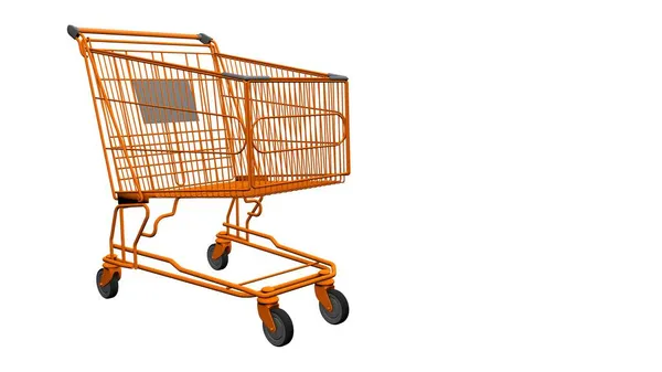 Trolley Supermarket White Background Shopping Shopping Rendering Image — Stock Photo, Image