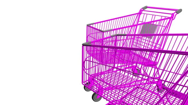 Візок Супермаркету Білому Тлі Шопінг Покупки Відтворення Зображення — стокове фото