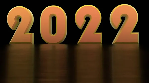 Amarelo 2022 Fundo Preto Ano Novo Natal Processamento — Fotografia de Stock
