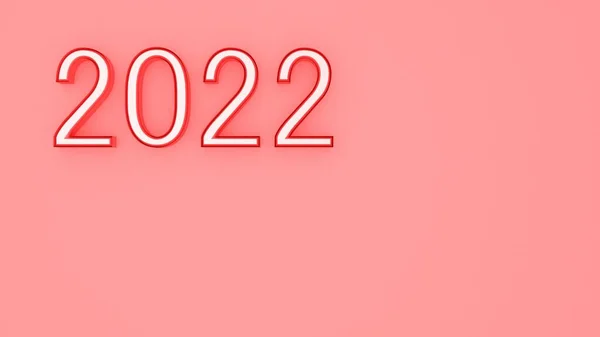 Roze Nummer 2022 Een Roze Achtergrond Nieuwjaar Kerstmis Weergave — Stockfoto