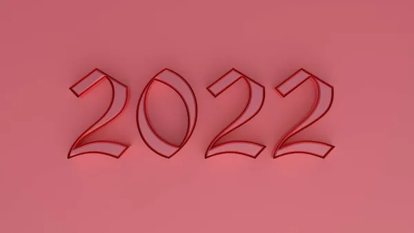 2022 Różowym Tle Nowy Rok Święta Renderowanie — Zdjęcie stockowe