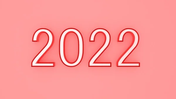 Рожевий Номер 2022 Рожевому Фоні Новий Рік Різдво Рендерінг — стокове фото