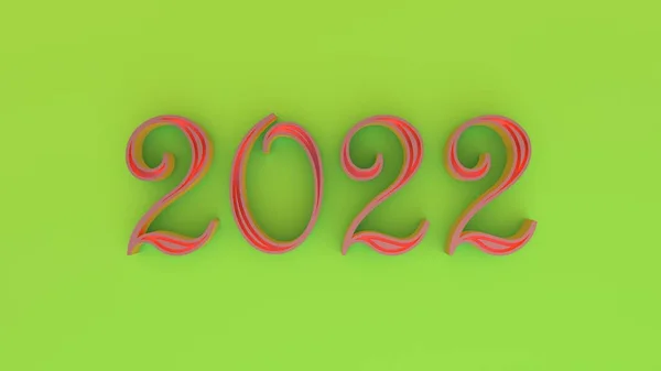 Ano Novo 2022 Texto Volumétrico Processamento — Fotografia de Stock
