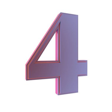 Beyaz arka planda üç boyutlu rakam. Hazırlama.