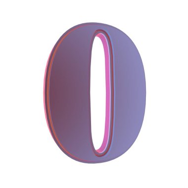 Beyaz arka planda üç boyutlu rakam. Hazırlama.