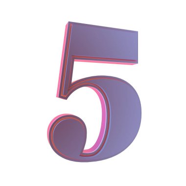 Beyaz arka planda üç boyutlu rakam. Hazırlama.