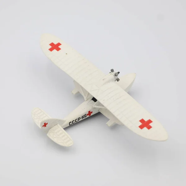 Airplane Model Old White Airplane Collecting — Stock Photo, Image