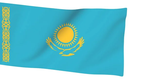 Bandera Kazajstán Viento Simulación Renderizado — Foto de Stock