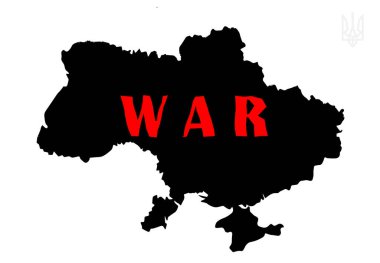 Ulusal bayrağın arka planında Ukrayna sınırları.