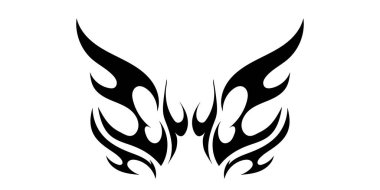 Dövme şeklinde ayna soyutlaması. Onament ya da dekor. Yazdır.