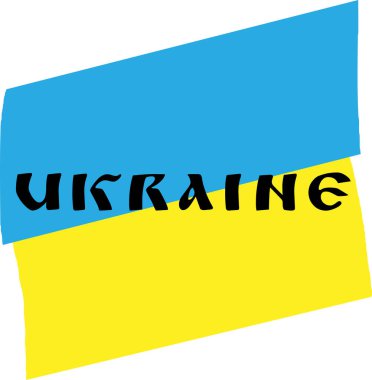 Ukrayna bayrağının arka planındaki yazı. Savaş ya da çatışma.