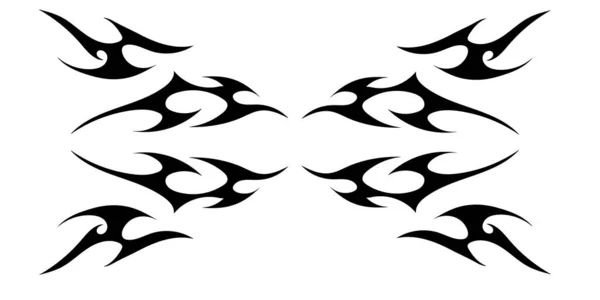 Σχέδιο Ομαλών Γραμμών Περιέλιξης Μορφή Φλόγας Αφαίρεση Τατουάζ Διακόσμηση Διακόσμηση — Φωτογραφία Αρχείου