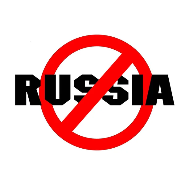 Crossed Out Word Russia — Stock Photo, Image