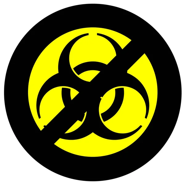 Durchgestrichenes Biohazard Symbol Kein Krieg Gefahr Eines Massenangriffs — Stockfoto