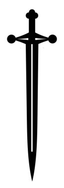 Kılıç çizimi. Ortaçağ silahları.