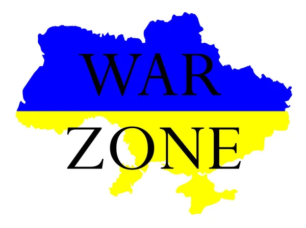 Inscrição Zona Guerra Fundo Mapa Ucrânia Não Guerra — Fotografia de Stock