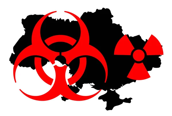 Signos Armas Químicas Atómicas Fondo Del Mapa Ucrania — Foto de Stock