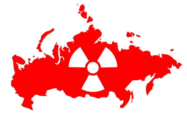Signo Armas Atómicas Fondo Del Mapa Rusia Amenaza Guerra Nuclear — Foto de Stock