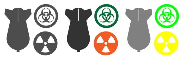 Soubor Leteckých Bomb Známkami Jaderných Chemických Zbraní — Stock fotografie