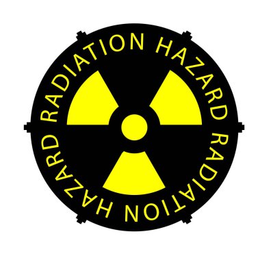 Dairesel metinli radyasyon tehlikesi işareti. Enfeksiyon tehlikesi.