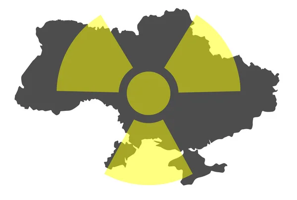Stralingsbord Achtergrond Van Kaart Van Oekraïne Dreiging Van Een Nucleaire — Stockfoto