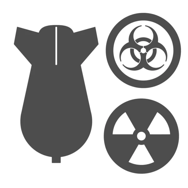 Σημάδια Πυρηνικού Και Βιολογικού Κινδύνου Βόμβα — Φωτογραφία Αρχείου