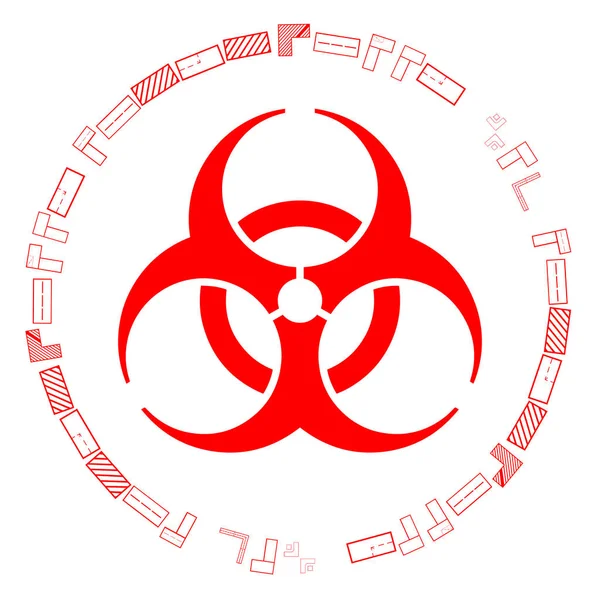Biohazard Zeichen Mit Kreisförmigem Text — Stockfoto