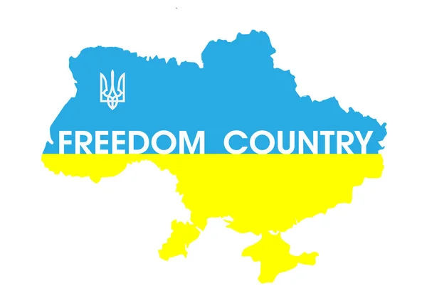 Kaart Van Oekraïne Nationale Kleuren — Stockfoto