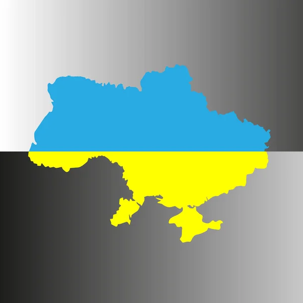 우크라이나 지도를 국색으로 표시함 — 스톡 사진