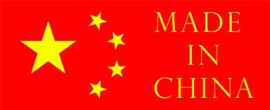 Çin 'in stilize edilmiş bayrağı. Asya. Dünya ülkeleri..