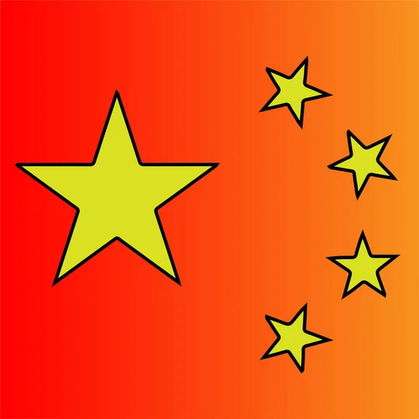 Kína Stilizált Zászlaja Ázsiában Világ Országai — Stock Fotó