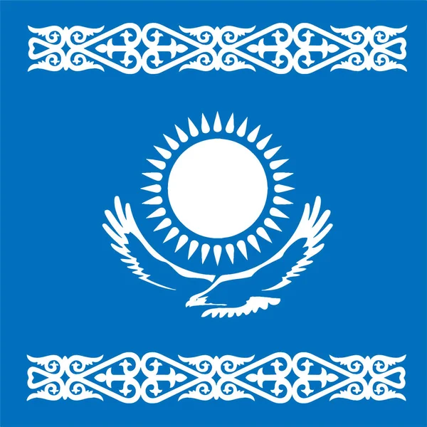 Stilisierte Flagge Kasachstans Asien Länder Der Welt — Stockfoto