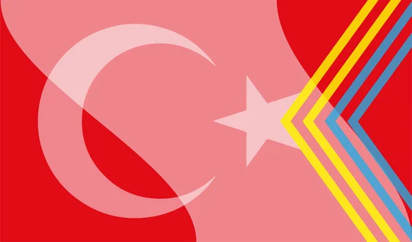 Bandeira Turquia Com Tema Ucraniano Amizade Dos Países Apoio Negocia — Fotografia de Stock