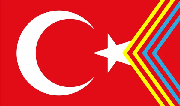 Vlag Van Turkije Met Oekraïense Thema Vriendschap Van Landen Steun — Stockfoto