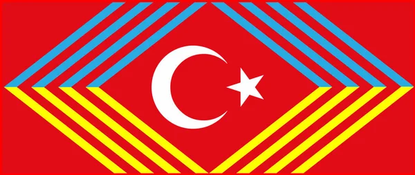 Vlag Van Turkije Met Oekraïense Thema Vriendschap Van Landen Steun — Stockfoto