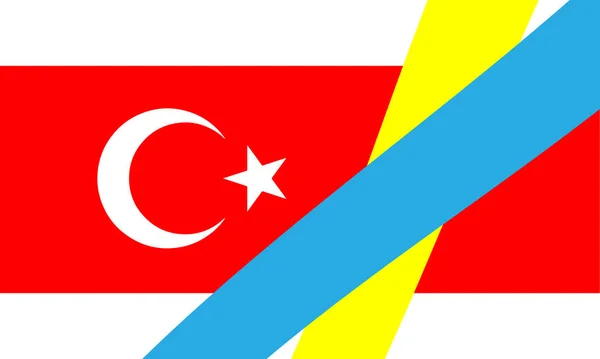 トルコとウクライナの国旗 トルコからキエフへのお手伝い — ストック写真