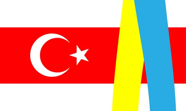 Bandiere Turchia Ucraina Aiuto Istanbul Kiev — Foto Stock