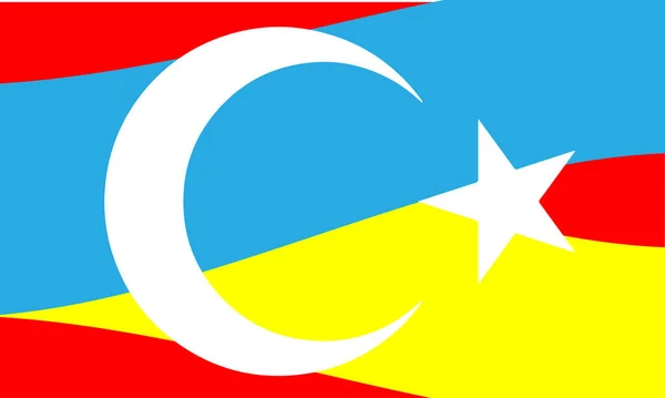 Törökország Ukrajna Zászlói Segítség Isztambulból Kijevbe — Stock Fotó